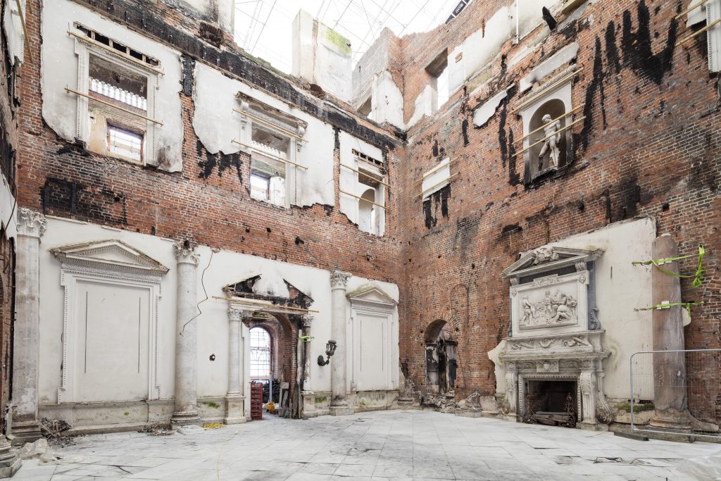 Country houses are a fundamental part of our collective memory. The fire damaged Marble Hall, Clandon Park. 