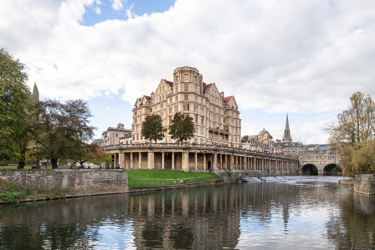 The Empire, Bath, from across the River Avon
